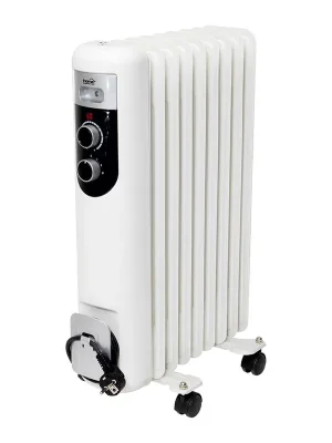 Akční Nabídka Olejový radiátor 9 článků 800/1200/2000W bílý přenosný na kolečkách *5001871-01