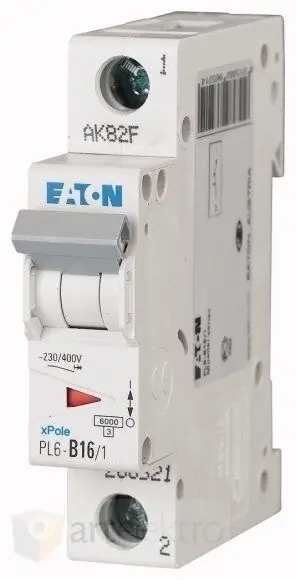 Eaton PL6-C10/1 Jistič PL6, char C, 1-pólový, Icn=6kA, In=10A *286531 Originální