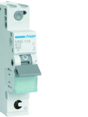 Autentický HAGER Jistič 10B/1 MBS110 6kA, bezšroubové svorky