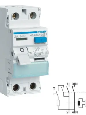 Kup Teď HAGER CDA240D Proudový chránič 2 pól. 40 / 0,03 A, A 6kA
