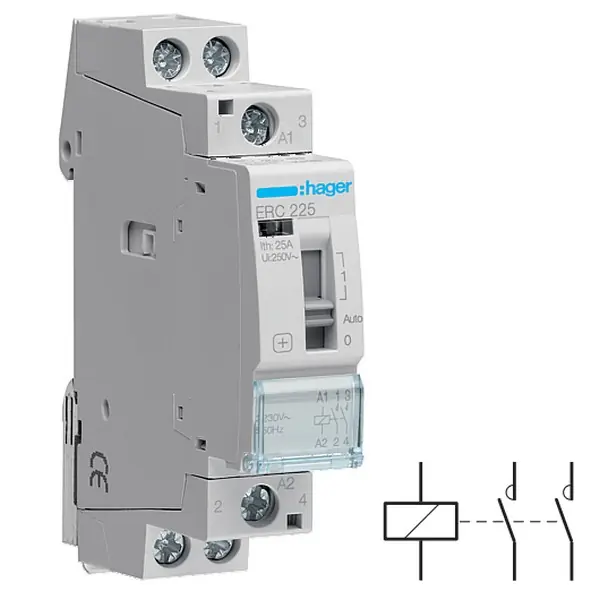 Odeslání Ihned HAGER ERC225 Stykač 25A, 2S, 230V AC