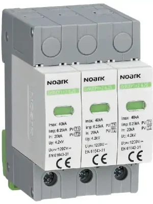 Super Cena Noark 111761 Ex9UEP1+2 6.25 3P 1200 EU DC svodič přepětí Ex9UEP, třída 1+2, In=6,25kA