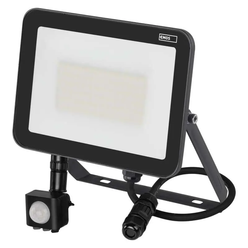 LED reflektor s pohybovým čidlem EMOS INOVO 50W 5500 lm 4000K IP65 IK06 antracit Novinka
