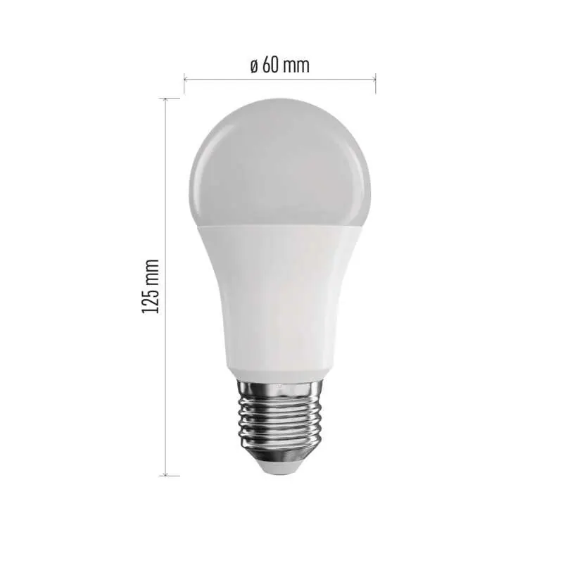 LED žárovka Classic EMOS GoSmart A60 E27 11W (75W) 1050 lm 2700–6500K 827-865 RGB WiFi matná stmívatelná Must-Have