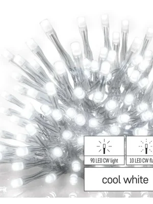 Vrácení Zdarma LED propojovací vánoční řetěz EMOS Connecting D1CC02 100LED krápníky studená bílá blikající bez zdroje