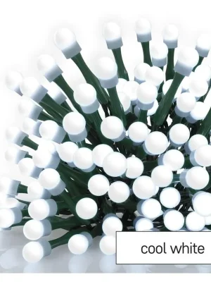 Expresní Doručení LED vánoční cherry řetěz EMOS D5AC07 200LED 20m kuličky studená bílá s časovačem