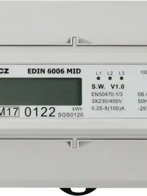 Akce Fakturační elektroměr, MID, 5-100 A, 1 tarif, 3 fázový, LCD displej, 7M/DIN