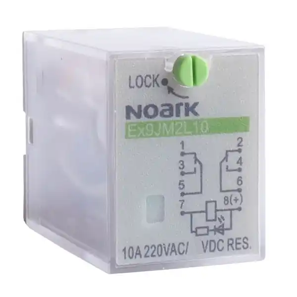 Noark 110291 Zásuvná relé Ex9JM2L10 12VDC, 2 přepínací kontakty Značkový