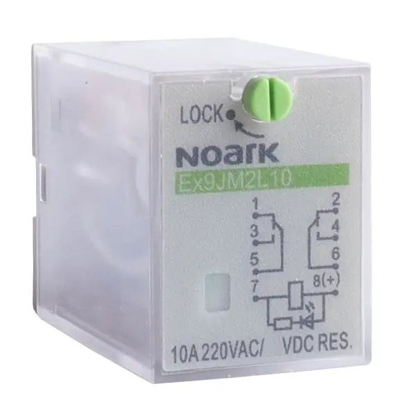Noark 110292 Zásuvná relé Ex9JM2L10 24VDC, 2 přepínací kontakty Vrácení Zdarma