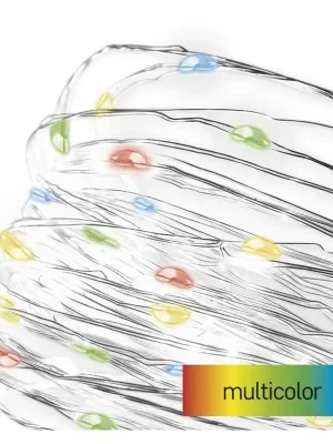 Vrácení Zdarma LED vánoční nano řetěz EMOS D3AM04 20LED stříbrný 1,9m 2xAA multicolor s časovačem