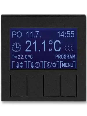 Cenově Výhodný ABB 3292H-A10301 63, LEVIT Termostat univerzální programovatelný; onyx/kouřová černá
