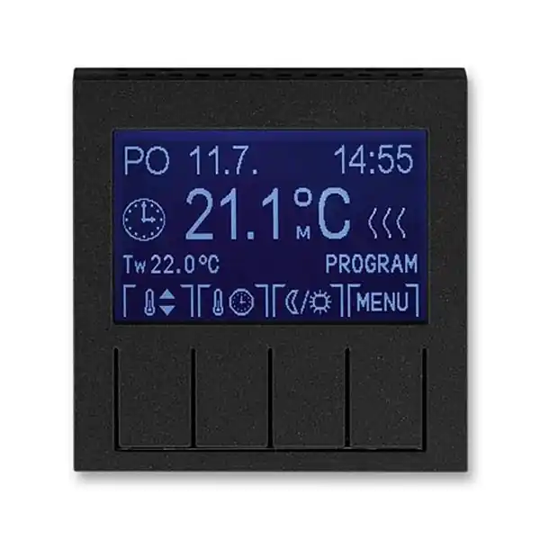 Cenově Výhodný ABB 3292H-A10301 63, LEVIT Termostat univerzální programovatelný; onyx/kouřová černá