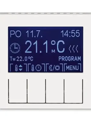 ABB 3292H-A10301 68, LEVIT Termostat univerzální programovatelný; perleťová/ledová bílá Autentický