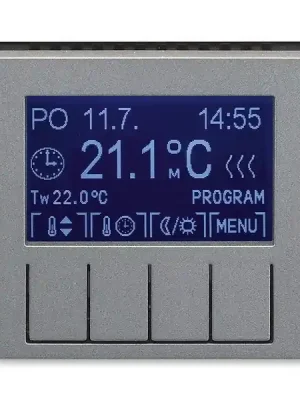 ABB 3292H-A10301 69, LEVIT Termostat univerzální programovatelný; ocelová/kouř, černá Hit Sezóny