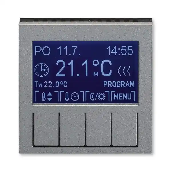 ABB 3292H-A10301 69, LEVIT Termostat univerzální programovatelný; ocelová/kouř, černá Hit Sezóny