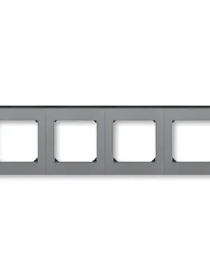 ABB 3901H-A05040 69, LEVIT Rámeček čtyřnásobný; ocelová/kouř, černá Akce