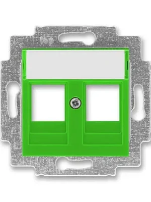 ABB 5014H-A01018 67, LEVIT Kryt zásuvky komun, př, (2x); zelená Víkendová Akce