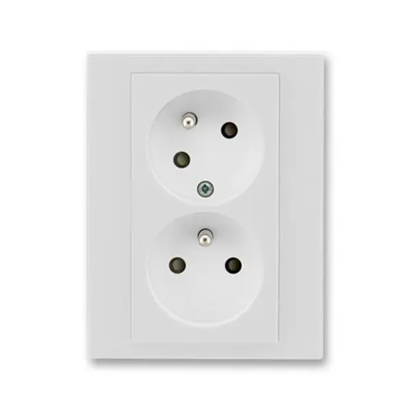 Výprodej ABB 5513H-C02357 16, LEVIT Zásuvka dvojnásobná, s cl,, nat,dut,; šedá/bílá