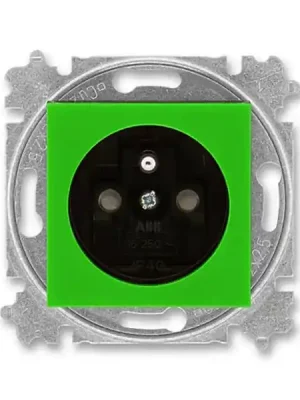 Vrácení Zdarma ABB 5519H-A02357 67, LEVIT Zásuvka jednonásobná, s cl,; zelená/kouř, černá
