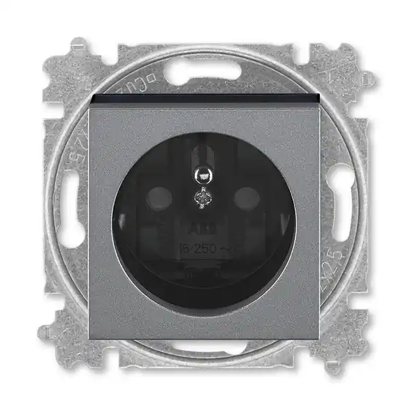 Koupit Online ABB 5519H-A02357 69, LEVIT Zásuvka jednonásobná, s cl,; ocelová/kouř, černá