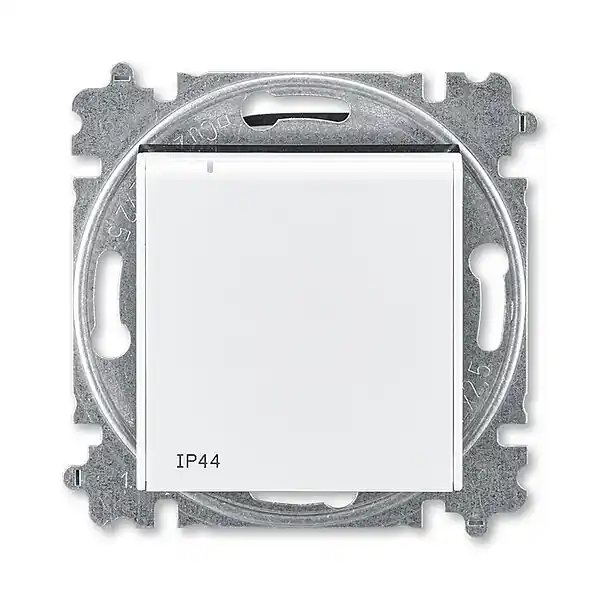 ABB 5519H-A02997 62, LEVIT Zásuvka jednonásobná, s víčkem, IP44; bílá/kouřová černá Omezená Nabídka