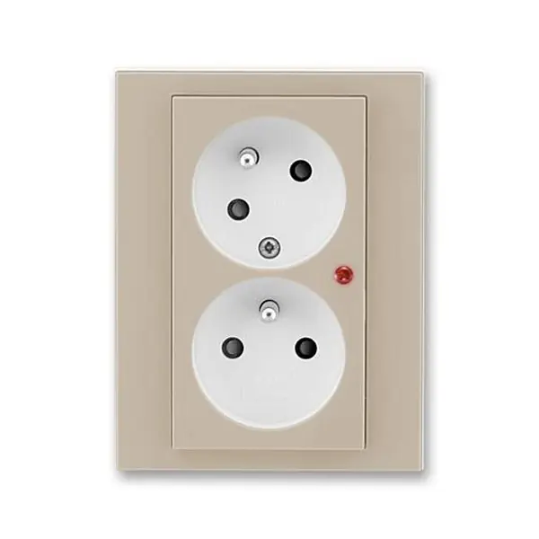 ABB 5593H-C02357 18, LEVIT Zásuvka dvojnásobná, s př.ochr., macchiato/bílá Nízká Cena