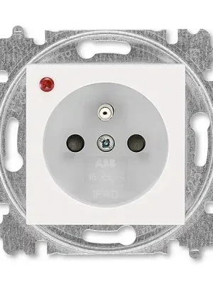 ABB 5599H-A02357 68, LEVIT Zásuvka jednonásobná, s př.ochr., perleťová/ledová bílá Značkový