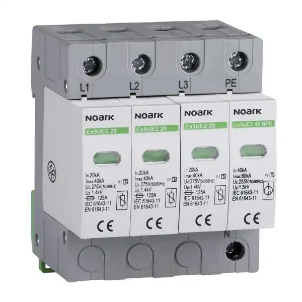 NOARK 103368 Ex9UE2 20R 3PN 440 Svodič třída 2 (C),20 kA,440VAC,3+N,sig.kont. Omezená Nabídka