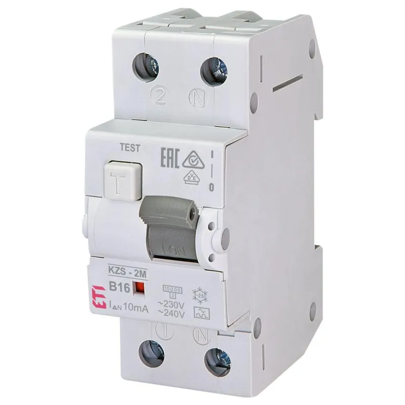 Ověřený ETI CHRÁNIČ 10 KZS-2M 1P+N A B16/0,01 10KA 002173214