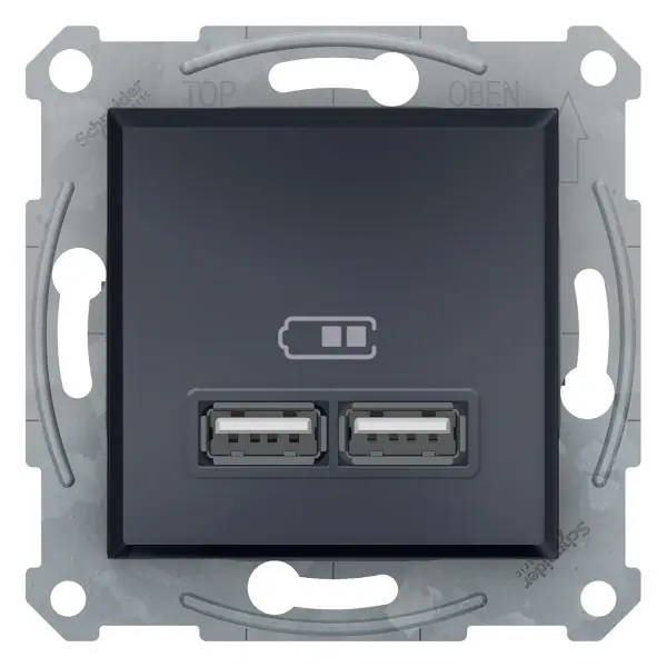 Asfora 2xUSB nabíjecí konektor 2.1A, antracit SCHNEIDER EPH2700271 Poslední Šance