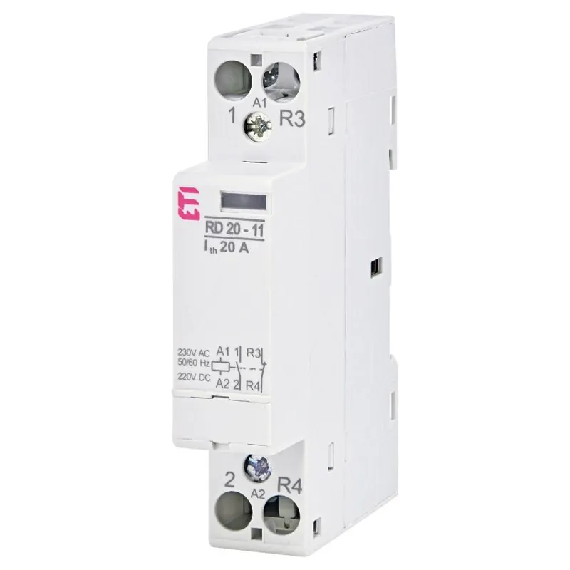 Nejprodávanější ETI STYKAČ RD 20-11 2-PÓL. 1M 1XZ+1XV IN=20A UN=230V AC/DC 002464006
