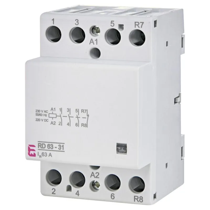 Omezená Nabídka ETI STYKAČ RD 63-31 4-PÓL. 3M 3XZ + 1XV IN=63A UN=230V AC/DC 002464028