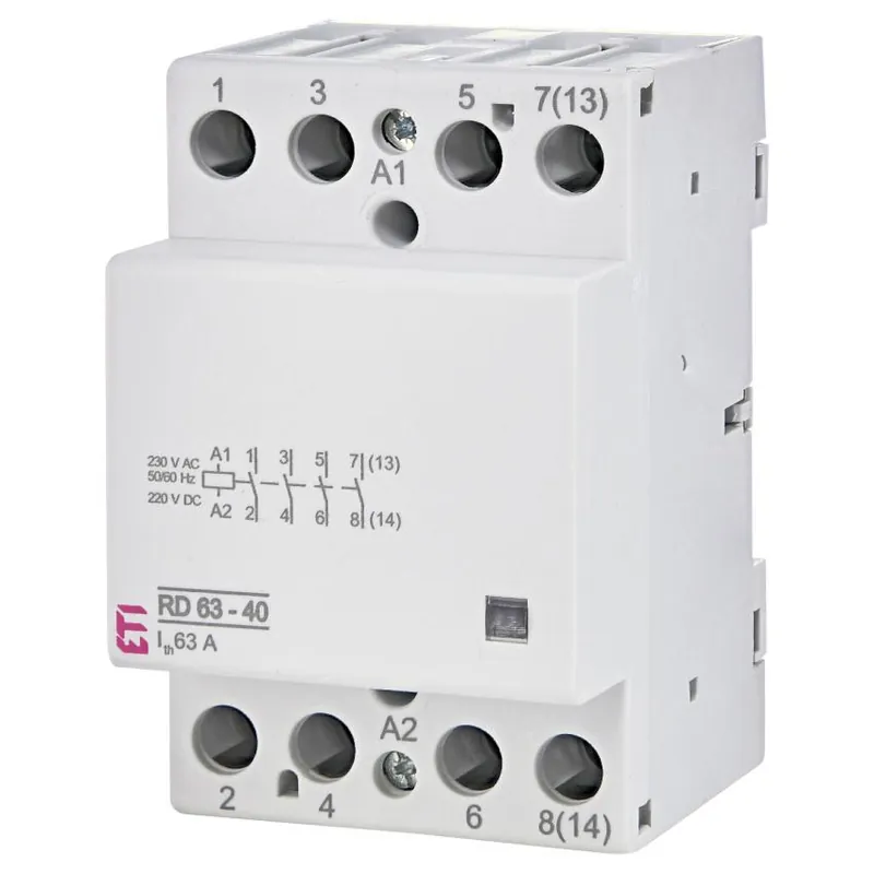 Vysoce Kvalitní ETI STYKAČ RD 63-40 4-PÓL. 3M 4XZ IN=63A UN=230V AC/DC 002464026