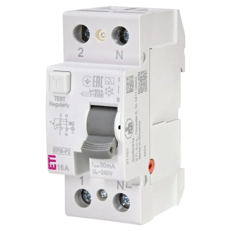 Kup Teď ETI CHRÁNIČ 6 EFI6-P2 A 16/0,03 1P+N 2M TYP A IN=30MA ICN=6KA IN=16A UN = 230V AC 002061260