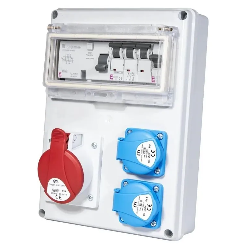 Nízká Cena ETI KOMBINACE ZÁS. EDS8 RCD 2/1 16 B+C 2X230V, 1X16A 5P, JISTIČE 1XB16/1, 1XC16/3, S CHRÁNIČEM, IP44 1105200
