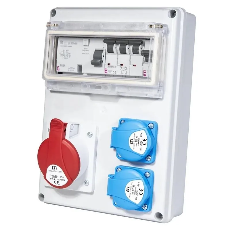 Bezpečná Platba ETI KOMBINACE ZÁS. EDS8 RCD 2/1 32 B+C 2X230V, 1X32A 5P, JISTIČE 1XB16/1, 1XC32/3, S CHRÁNIČEM, IP44 1105202