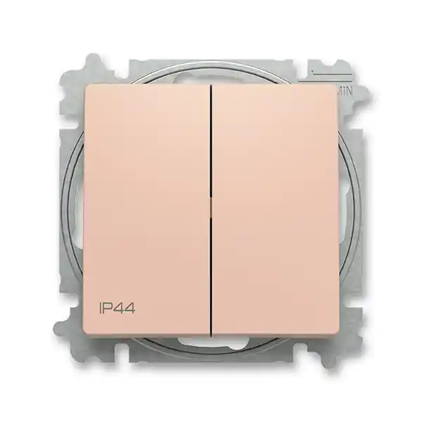 ABB 3559T-A52940 242 ZONI Přepínač dvojitý střídavý, s krytem, řazení 6+6, IP44 pudrová Hit Sezóny