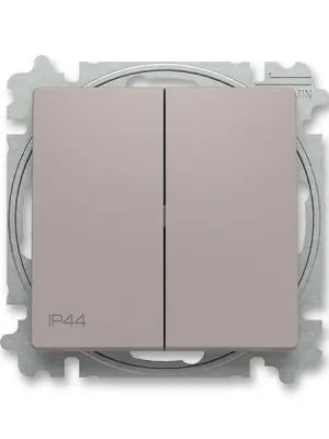 ABB 3559T-A52940 244 ZONI Přepínač dvojitý střídavý, s krytem, řazení 6+6, IP44 greige Přímo Od Výrobce