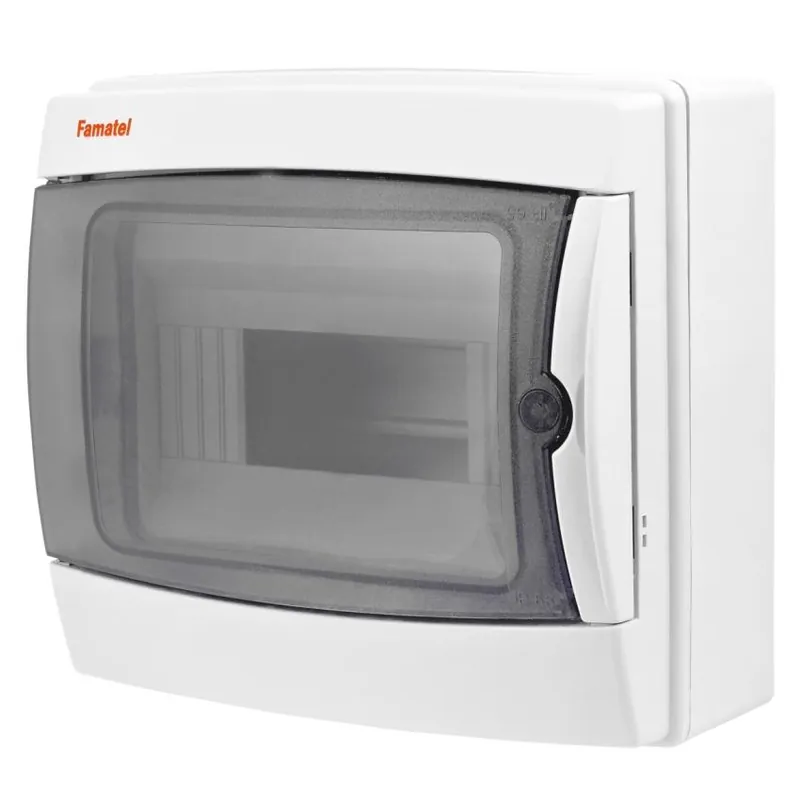 Výprodej FAMATEL ROZVODNICE ACQUA 3908-T IP65, 8MOD., PRŮHLED. DVEŘE, 217X235X105MM