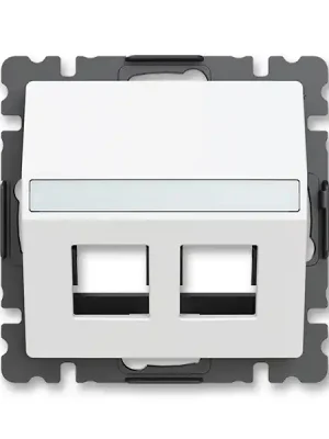 ABB 5014T-A00418 240 ZONI Kryt zásuvky komunikační přímé (2x), s upevňovacím třmenem matná bílá Top Prodej