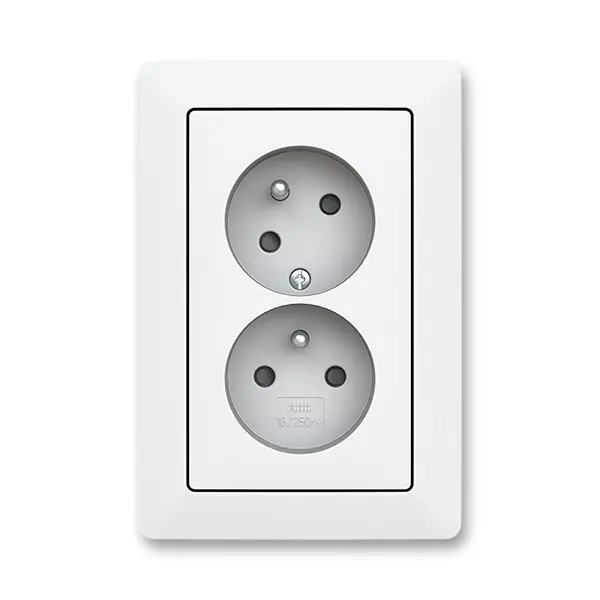 Koupit Online ABB 5513T-C02357 240 ZONI Zásuvka dvojnásobná, s cl., s natočenou dutinou matná bílá