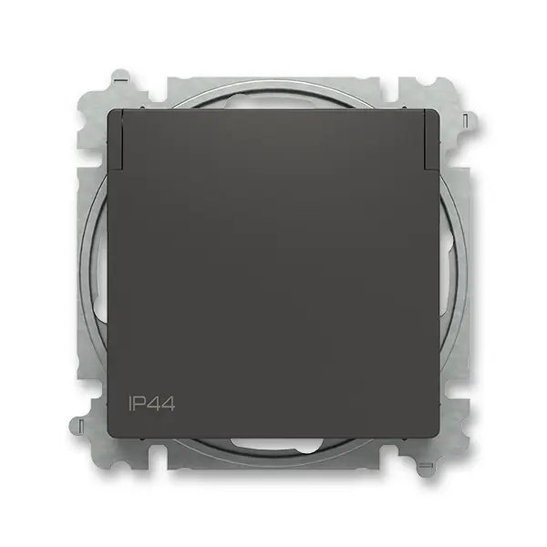 Objednat Nyní ABB 6619T-A06995 237 ZONI Zásuvka jednonásobná, s cl., s víčkem, IP44 matná černá