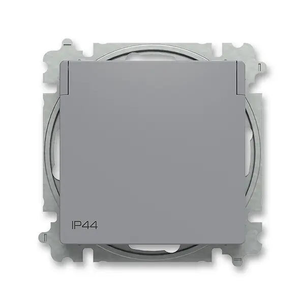 Must-Have ABB 6619T-A06995 241 ZONI Zásuvka jednonásobná, s cl., s víčkem, IP44 šedá
