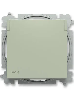 ABB 6619T-A06995 243 ZONI Zásuvka jednonásobná, s cl., s víčkem, IP44 olivová Vysoce Kvalitní
