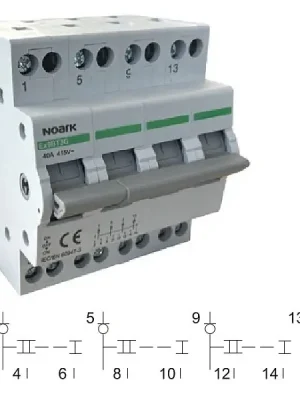 Noark 113932 Ex9BT3G 4CO 40A EU Skupinový přepínač (I-0-II), 4CO, 40A Cenový Hit