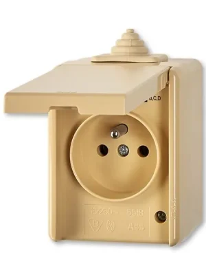 Venkovní zásuvka IP44 na zeď ABB 5518-2929 D, béžová Koupit Online
