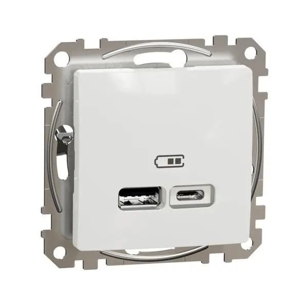 SCHNEIDER SDD111402 SEDNA Nabíječka dvojitá USB A+C 2.4A, bílá Poslední Šance