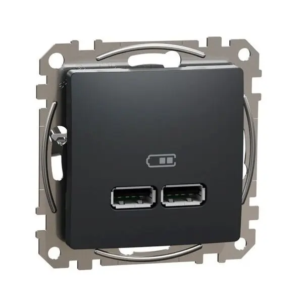 SCHNEIDER SDD114401 SEDNA Dvojitá USB A+A nabíječka 2.1A, antracit Nízká Cena