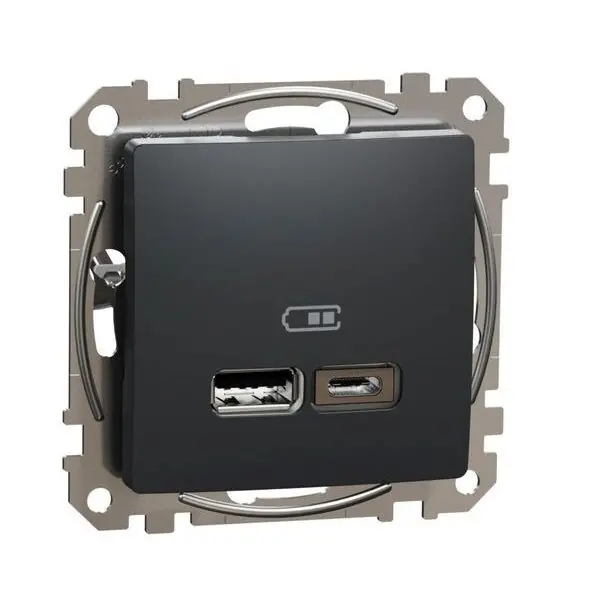 SCHNEIDER SDD114402 SEDNA Dvojitá USB A+C nabíječka 2.4A, Antracit Kup Teď