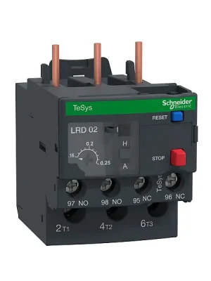 Expresní Doručení SCHNEIDER LRD02 Jisticí nadproudové relé tř.10A, pro stykače D09-D38, 0,16-0,25A
